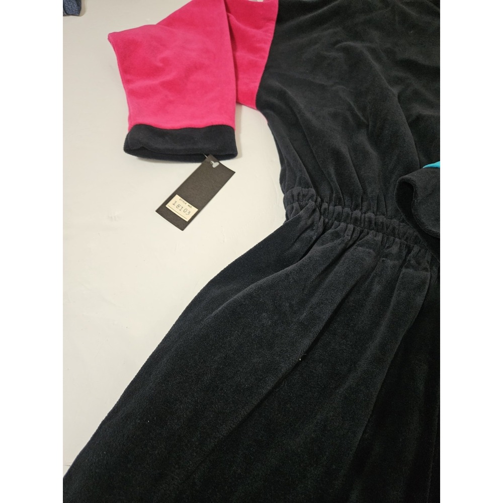 Gerry Vintage Velour 80s Multicolor Shoulder Pad Jumpsuit USA Made Size Large - Picture 9 of 9